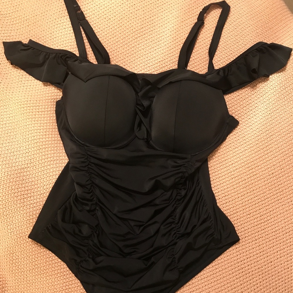 Torrid Black Sz 2 One-Piece Swimsuit